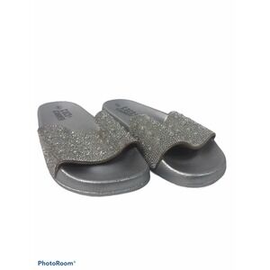 Coco Carmen Womens Size 6 Grey Sparkly Slides